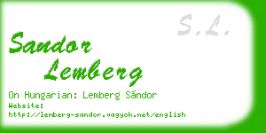 sandor lemberg business card